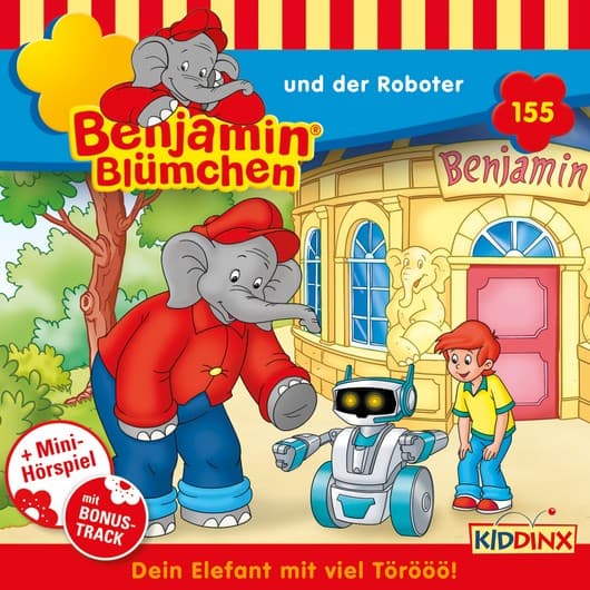 Tonie-Figur und der Roboter aus der Serie Benjamin Blümchen