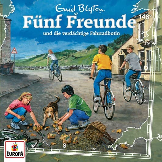Tonie-Figur und die verdächtige Fahrradbotin aus der Serie Fünf Freunde