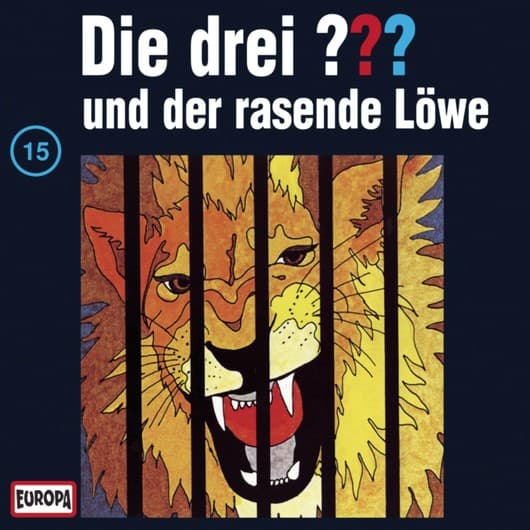 Tonie-Figur und der rasende Löwe aus der Serie Die drei ???