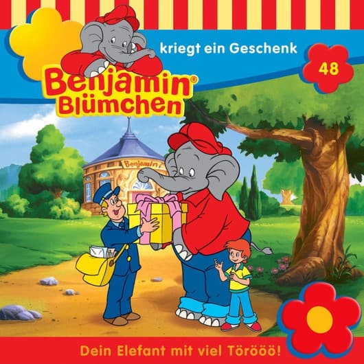 Tonie-Figur kriegt ein Geschenk aus der Serie Benjamin Blümchen