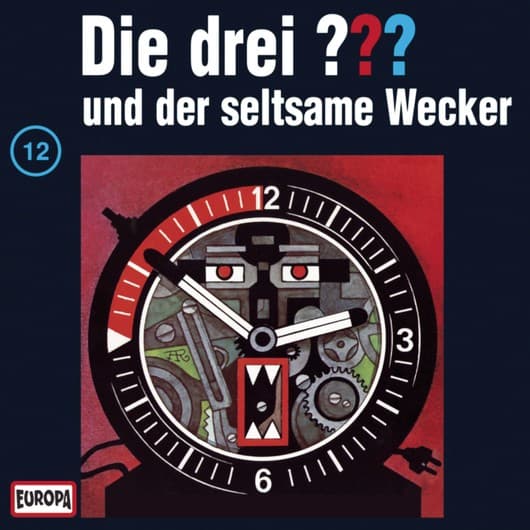 Tonie-Figur und der seltsame Wecker aus der Serie Die drei ???