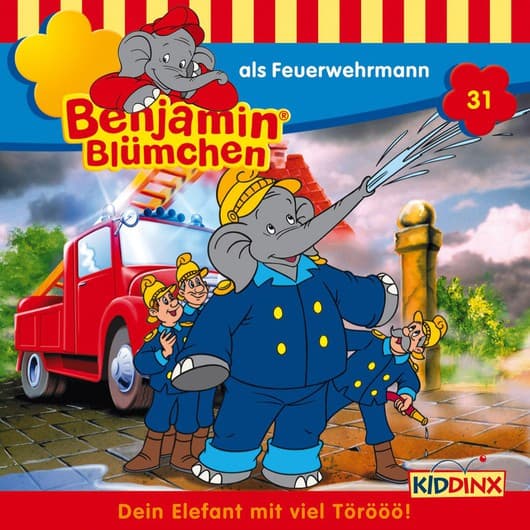 Tonie-Figur als Feuerwehrmann aus der Serie Benjamin Blümchen