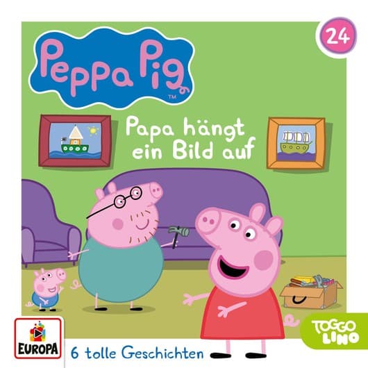 Tonie-Figur Papa hängt ein Bild auf aus der Serie Peppa Pig
