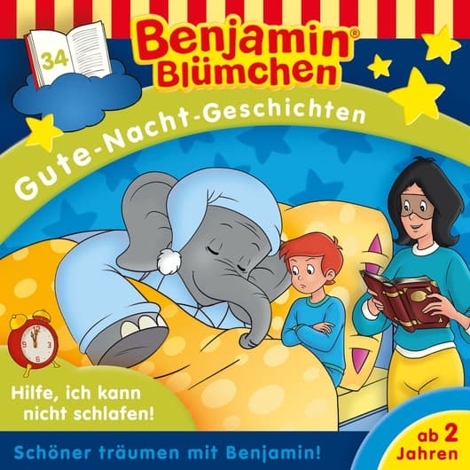 Tonie-Figur Gute-Nacht-Geschichten, Folge 34: Hilfe, ich kann nicht schlafen! aus der Serie Benjamin Blümchen